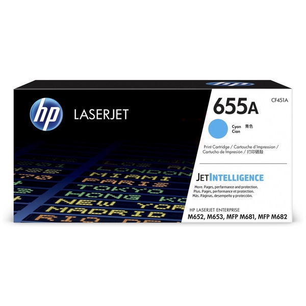 HP CF451A/655A Tonerkartusche cyan, 10.500 Seiten ISO/IEC 19752