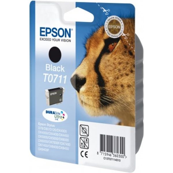 Epson C13T07114012/T0711 Tintenpatrone schwarz, 245 Seiten ISO/IEC 19752 7,4ml