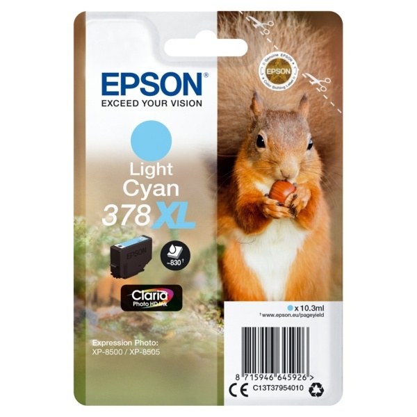 Epson C13T37954010/378XL Tintenpatrone cyan hell High-Capacity, 830 Seiten 10,3ml