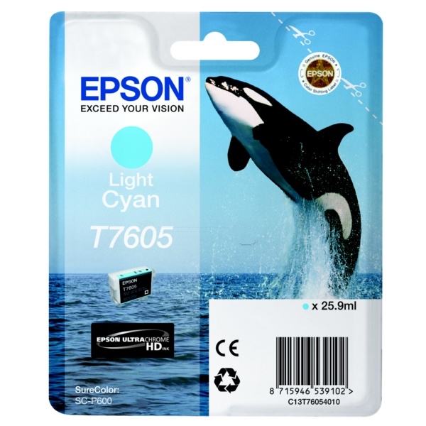 Epson C13T76054010/T7605 Tintenpatrone cyan hell, 2.400 Seiten 25,9ml