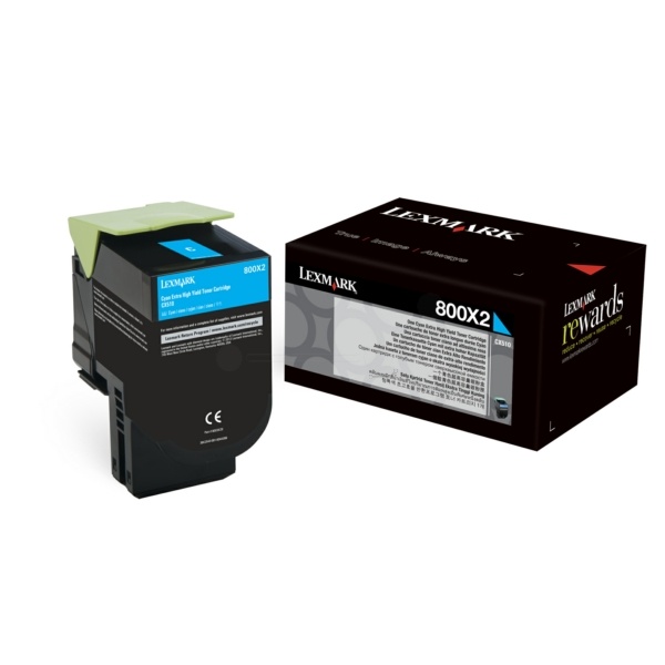 Lexmark 80C0X20/800X2 Toner-Kit cyan extra High-Capacity, 4.000 Seiten ISO/IEC 19798