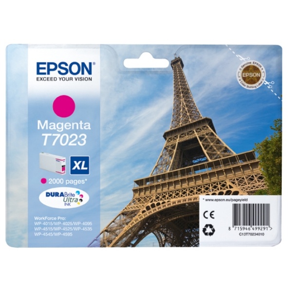 Epson C13T70234010/T7023 Tintenpatrone magenta XL, 2.000 Seiten ISO/IEC 24711 21.3ml