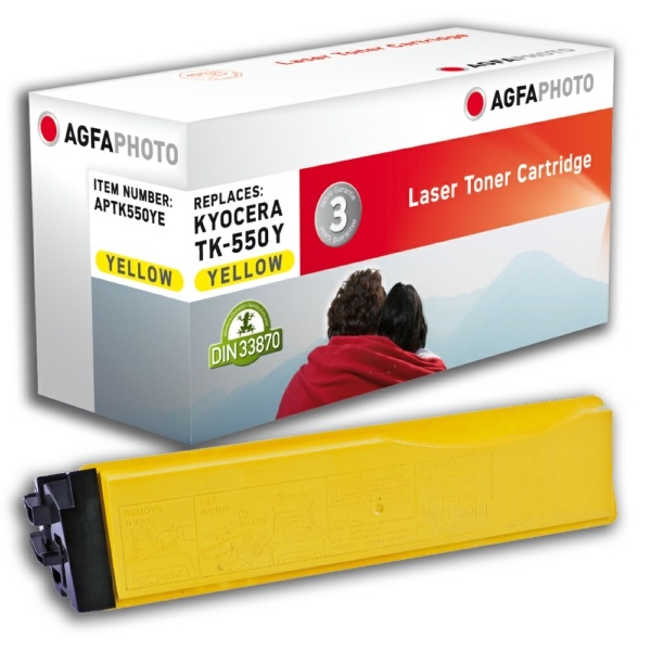 AgfaPhoto APTK550YE Toner gelb, 6.000 Seiten 140 Gramm (ersetzt Kyocera TK-550Y)