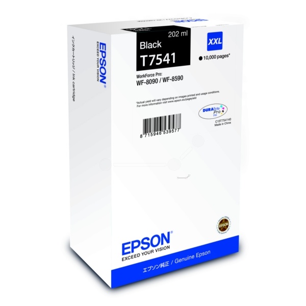 Epson C13T75414N/T7541 Tintenpatrone schwarz, 10.000 Seiten ISO/IEC 24711 202ml