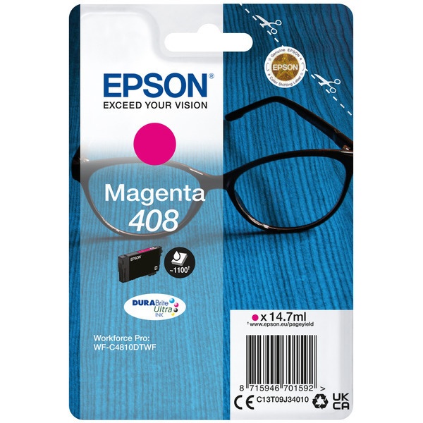 Epson C13T09J34010/408 Tintenpatrone magenta, 1.100 Seiten ISO/IEC 24711 14.7ml