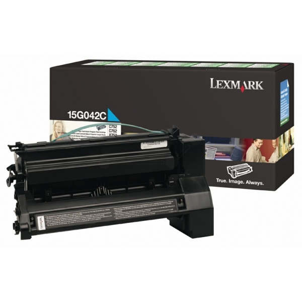 Lexmark 15G042C Tonerkartusche cyan return program, 15.000 Seiten/5%