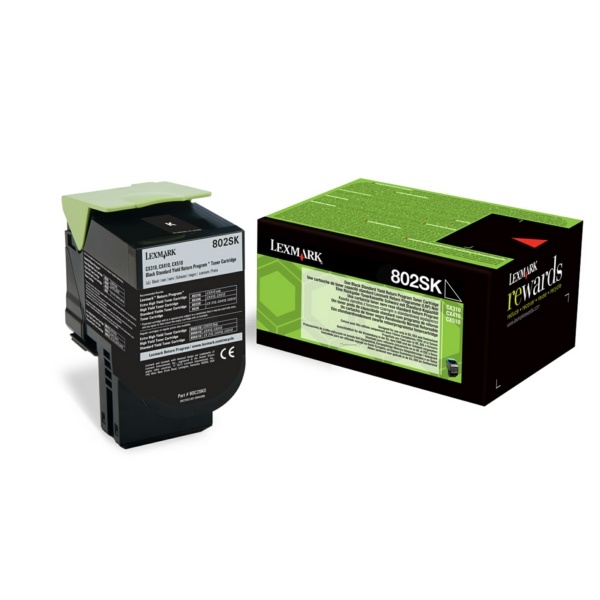 Lexmark 80C2SK0/802SK Toner-Kit schwarz return program, 2.500 Seiten ISO/IEC 19798