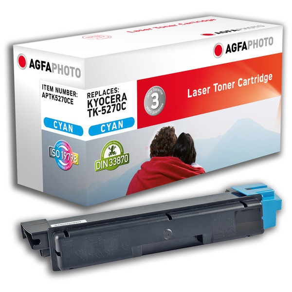 AgfaPhoto APTK5270CE Toner-Kit cyan, 6.000 Seiten 115 Gramm (ersetzt Kyocera TK-5270C)