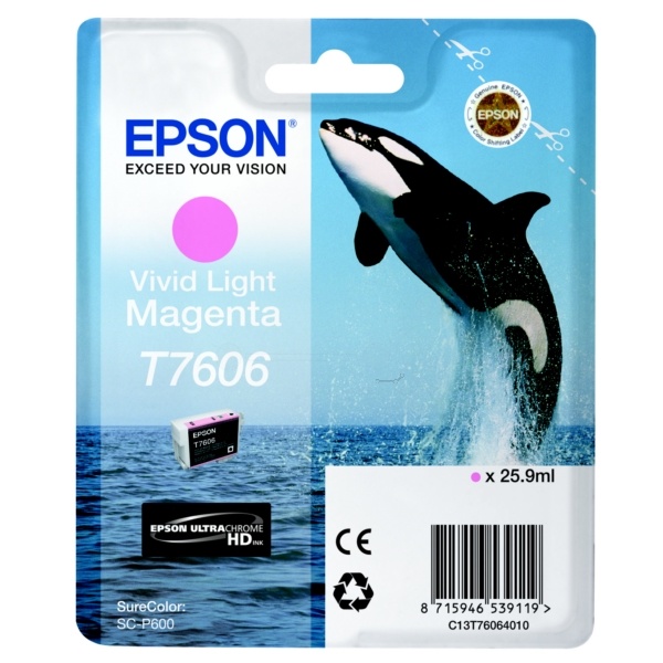 Epson C13T76064010/T7606 Tintenpatrone magenta hell, 2.800 Seiten 25,9ml