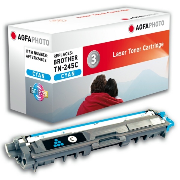 AgfaPhoto APTBTN245CE Toner-Kit cyan, 2.200 Seiten ISO/IEC 19798 55 Gramm (ersetzt Brother TN245C)