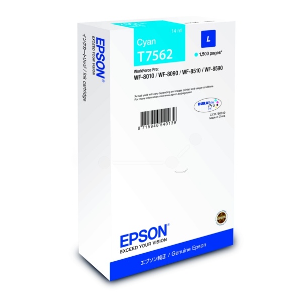 Epson C13T75624N/T7562 Tintenpatrone cyan, 1.500 Seiten 14ml