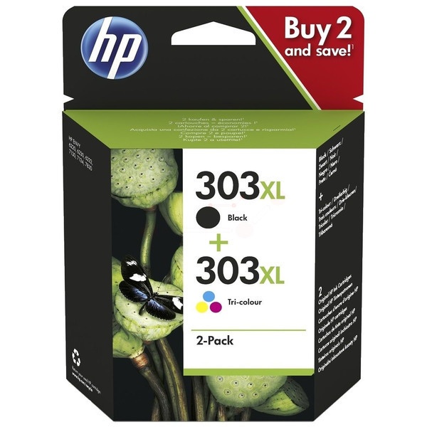 HP 3YN10AE/303XL Druckkopfpatrone Multipack High-Capacity schwarz + color 10ml + 12ml VE=2