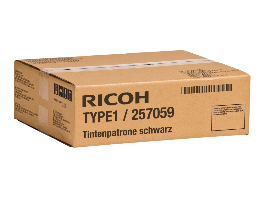 Ricoh 257059/TYPE 1 Tintenpatrone schwarz, 600 Seiten 140ml