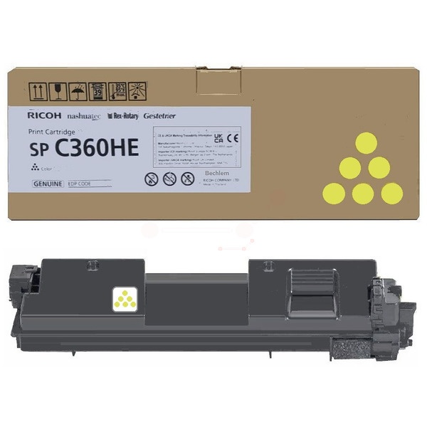 Ricoh 408187/SPC360HE Toner-Kit gelb High-Capacity, 5.000 Seiten ISO/IEC 19752