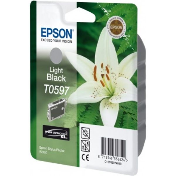 Epson C13T05974010/T0597 Tintenpatrone schwarz hell, 520 Seiten 13ml