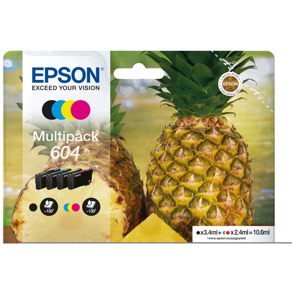 Epson C13T10G64010/604 Tintenpatrone MultiPack Bk,C,M,Y 150pg + 3x130pg VE=4