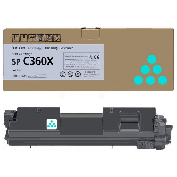 Ricoh 408251/SPC360X Toner-Kit cyan extra High-Capacity, 9.000 Seiten ISO/IEC 19752