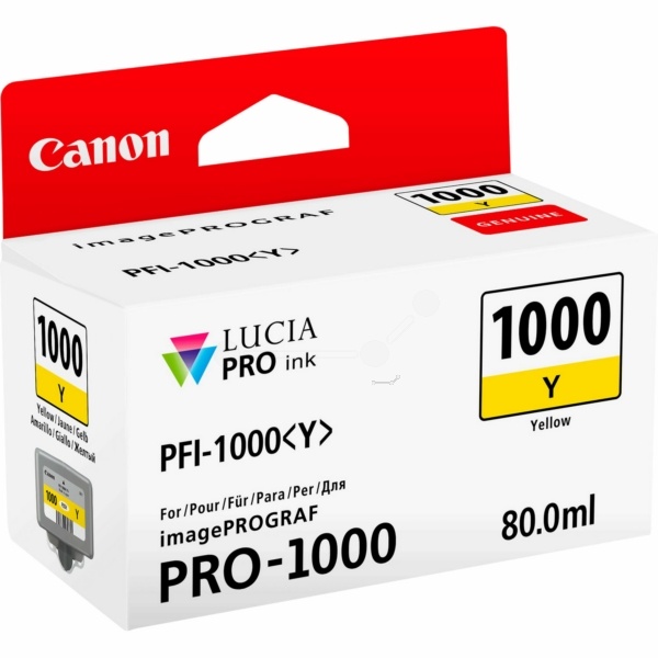 Canon 0549C001/PFI-1000Y Tintenpatrone gelb, 3.365 Seiten 80ml