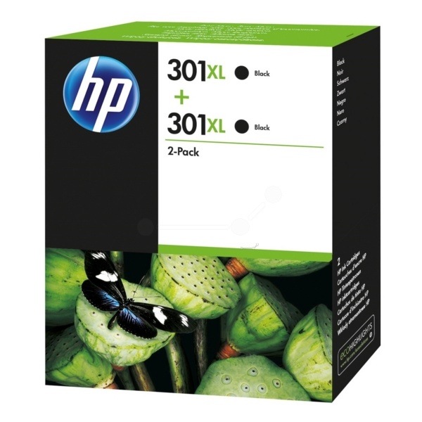 HP D8J45AE/301XL Druckkopfpatrone schwarz High-Capacity Doppelpack, 2x480 Seiten ISO/IEC 24711 8ml VE=2