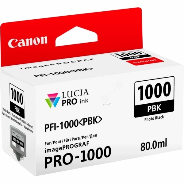 Canon 0546C001/PFI-1000PBK Tintenpatrone schwarz foto, 2.205 Seiten 80ml