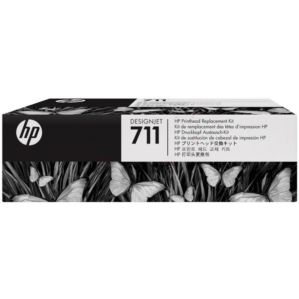 HP C1Q10A/711 Druckkopf + Tintenpatrone Bk,C,M,Y 48ml VE=4