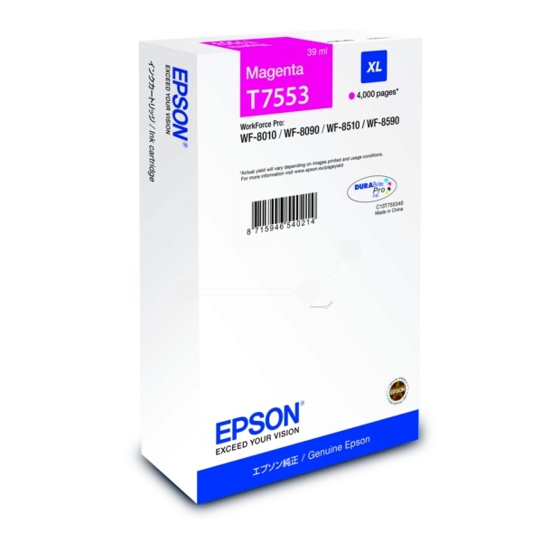 Epson C13T755340/T7553 Tintenpatrone magenta, 4.000 Seiten 39ml