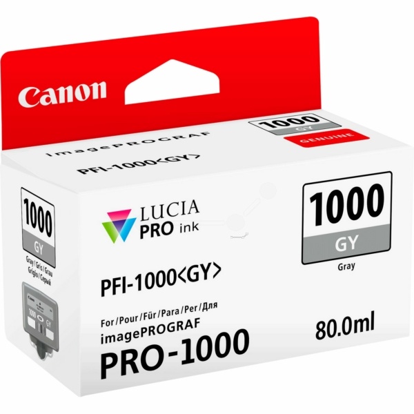 Canon 0552C001/PFI-1000GY Tintenpatrone grau, 1.465 Seiten 80ml