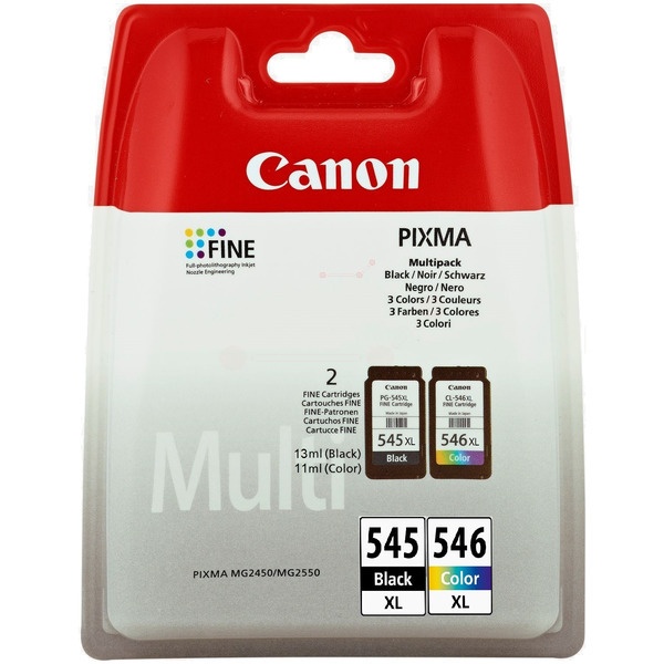 Canon 8286B011/PG-545+CL-546XL Druckkopfpatrone Multipack schwarz + color Blister 13ml + 11ml VE=2