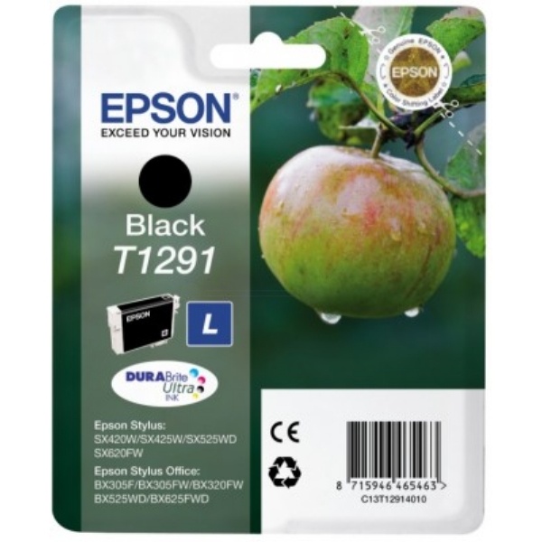 Epson C13T12914010/T1291 Tintenpatrone schwarz, 380 Seiten ISO/IEC 24711 11.2ml