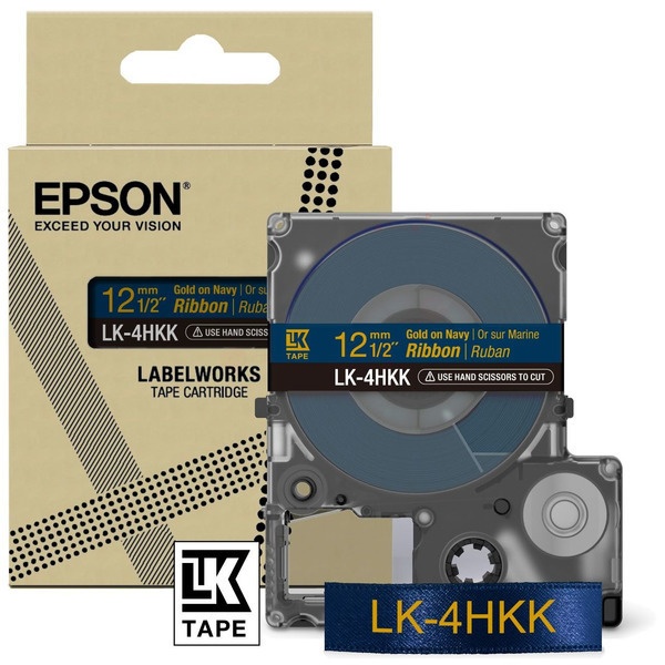 Epson C53S654002/LK-4HKK Farbband gold auf Navy blau 12mm x 5m