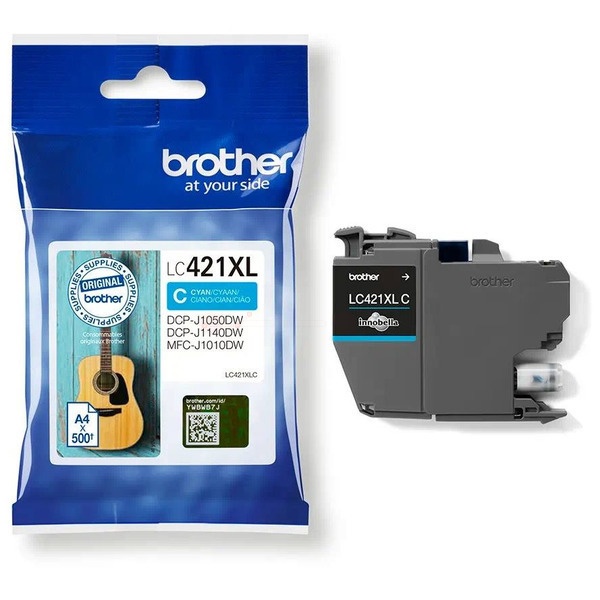 Brother LC-421XLC Tintenpatrone cyan, 500 Seiten