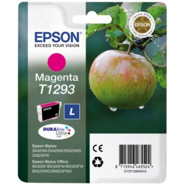 Epson C13T12934012/T1293 Tintenpatrone magenta, 330 Seiten ISO/IEC 19752 7ml