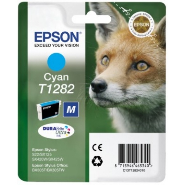 Epson C13T12824012/T1282 Tintenpatrone cyan, 175 Seiten 3,5ml