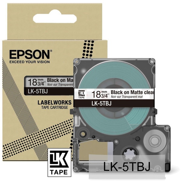 Epson C53S672066/LK-5TBJ DirectLabel-Etiketten schwarz auf Transparent 18mm x 8m