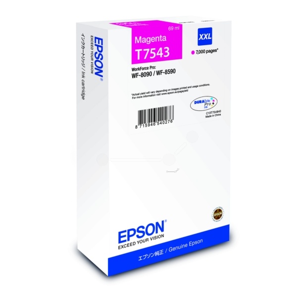 Epson C13T754340/T7543 Tintenpatrone magenta, 7.000 Seiten ISO/IEC 24711 69ml