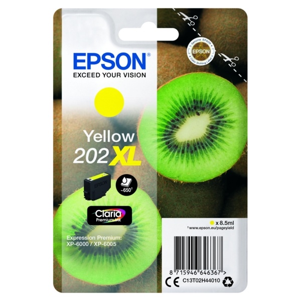 Epson C13T02H44010/202XL Tintenpatrone gelb High-Capacity, 650 Seiten 8,5ml