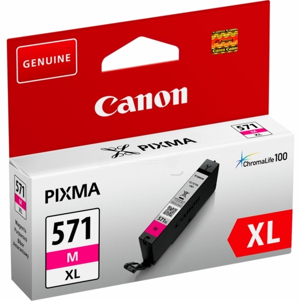 Canon 0333C001/CLI-571MXL Tintenpatrone magenta High-Capacity, 650 Seiten ISO/IEC 24711 400 Fotos 11ml