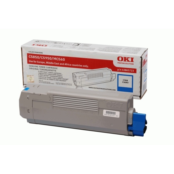 OKI 43865723 Toner cyan, 6.000 Seiten/5%