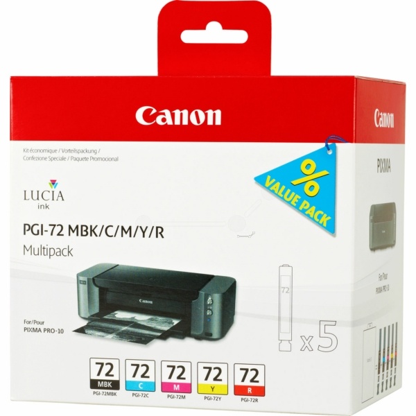 Canon 6402B009/PGI-72 Tintenpatrone MultiPack MBK,C,M,Y, R 5x14ml VE=5