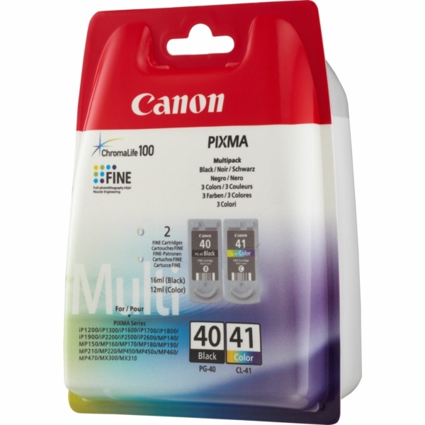 Canon 0615B036/PG-40+CL-41 Druckkopfpatrone Multipack schwarz + color 16ml+12ml VE=2