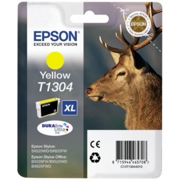 Epson C13T13044012/T1304 Tintenpatrone gelb XL, 1.005 Seiten 10,1ml