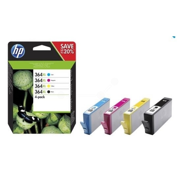 HP N9J74AE/364XL Tintenpatrone MultiPack Bk,C,M,Y High-Capacity 1x 550pg + 3x 750pg VE=4