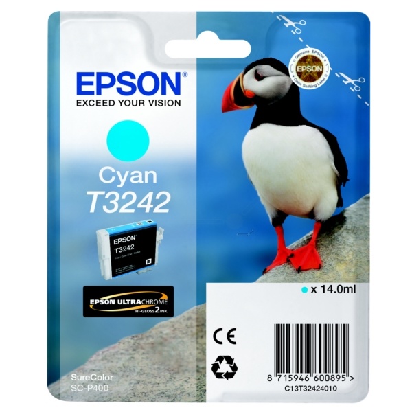 Epson C13T32424010/T3242 Tintenpatrone cyan, 980 Seiten 14ml