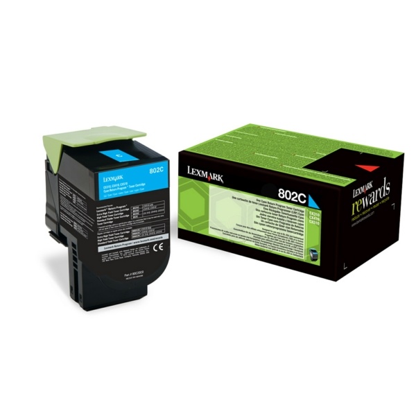 Lexmark 80C20C0/802C Toner-Kit cyan return program, 1.000 Seiten ISO/IEC 19798