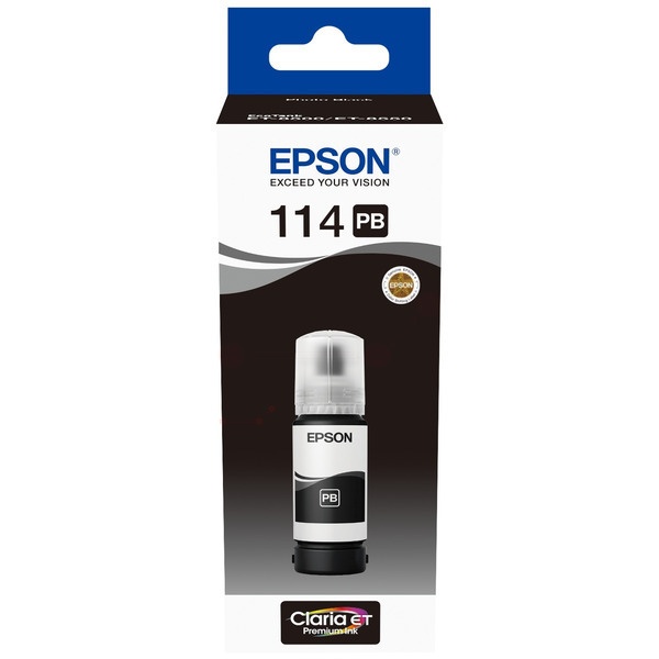 Epson C13T07B140/114 Tintenflasche schwarz foto, 6.700 Seiten 2300 Fotos 70ml