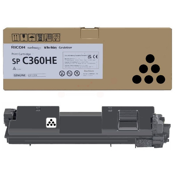 Ricoh 408184/SPC360HE Toner-Kit schwarz High-Capacity, 7.000 Seiten ISO/IEC 19752