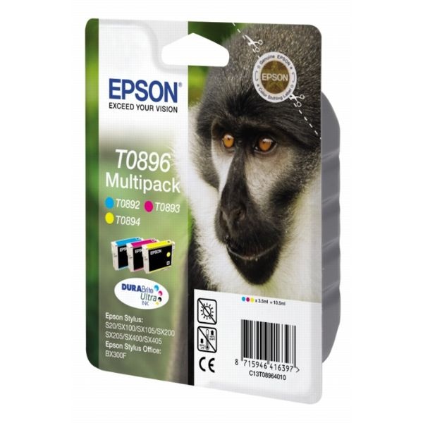 Epson C13T08964010/T0896 Tintenpatrone MultiPack C,M,Y 3x3,5ml VE=3