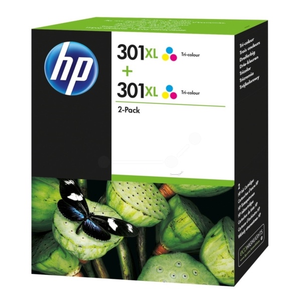 HP D8J46AE/301XL Druckkopfpatrone color High-Capacity Doppelpack, 2x330 Seiten ISO/IEC 24711 8ml VE=2