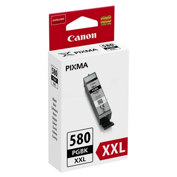 Canon 1970C001/PGI-580PGBKXXL Tintenpatrone schwarz extra High-Capacity, 600 Seiten ISO/IEC 19752 25,7ml