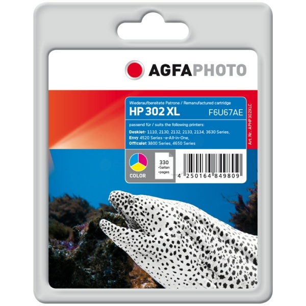 AgfaPhoto APHP302XLC Druckkopfpatrone color High-Capacity, 330 Seiten 15ml (ersetzt HP 302XL)